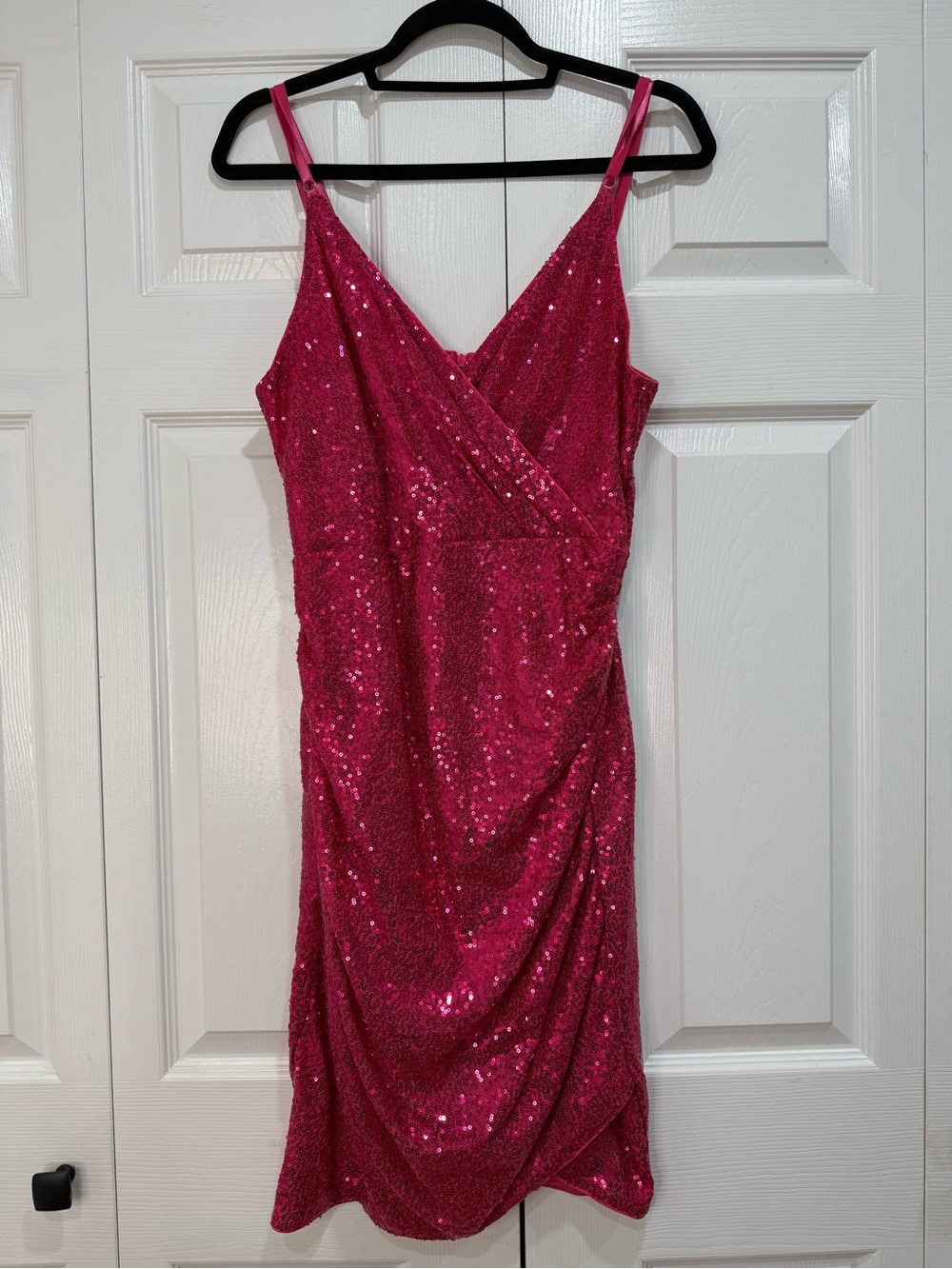 Pink Sequin Slip Dress - Size M